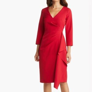 Eliza J Body-Con Ruffle Detail Cocktail Dress